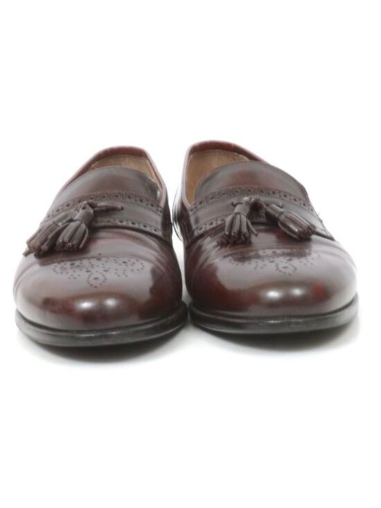 S2 by Santoni Mens 11EE Burgundy Leather Loafers Dress Old Money Preppy Shoe main image 7